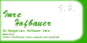imre hofbauer business card